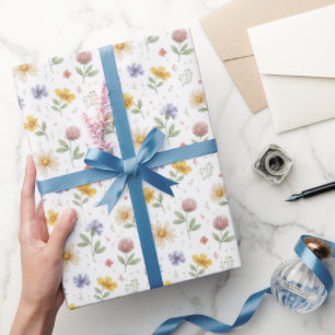 Wilde Bloem Ditsy Waterverf Bloem Cadeaupapier