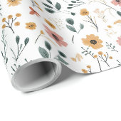 Wilde Bloem Doodle Cadeaupapier (Rol Hoek)