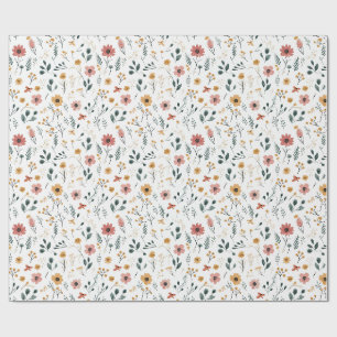 Wilde Bloem Doodle Cadeaupapier