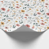 Wilde Bloem Doodle Cadeaupapier (Hoek)
