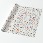 Wilde Bloem Doodle Cadeaupapier (Uitgerold)