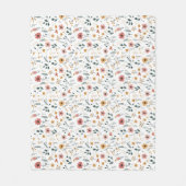 Wilde Bloem Doodle Fleece Deken (Voorkant)