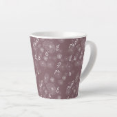 Wilde bloem Doodles Pattern Latte Mok (Rechterhoek)