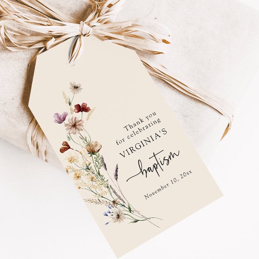Wilde Bloem Doop Cadeaulabel