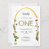 Wilde bloem EEN 1e verjaardag Kaart (Voorkant)