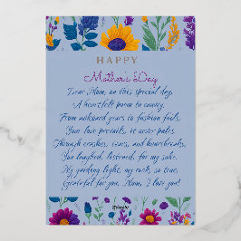 Wilde bloem - Een Moederdagmeesterwerk met gedicht Folie Feestdagenkaart