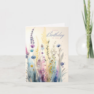 Wilde bloem Floral Birthday Kaart