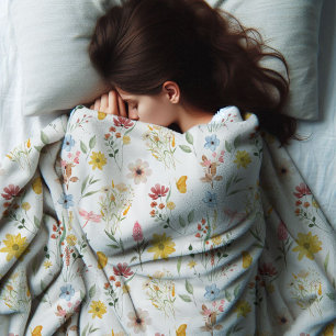 Wilde bloem Floral Pattern Fleece Deken