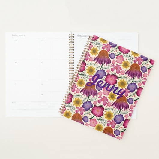 Wilde bloem Floral Pattern, gepersonaliseerd Planner (Display)