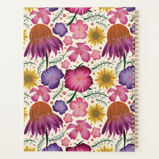 Wilde bloem Floral Pattern, gepersonaliseerd Planner (Achterkant)