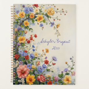 Wilde Bloem Florale Spiraalgebonden Botanische Planner