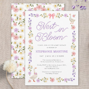 Wilde Bloem Ganzen Nest in Bloei Baby Shower Kaart