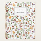 Wilde bloem geïllustreerd Aangepaste Planner (Voorkant)