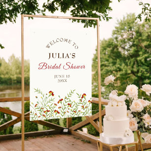 Wilde Bloem Gele Tagetes Loof Bruidsbruiloft Poster