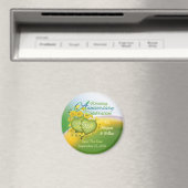 Wilde bloem Hart 25th Wedding Jubileum Party Magneet (Insitu (Vaatwasser))