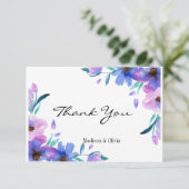 Wilde bloem Hartelijk dank Bedankkaart (Staand voorkant)