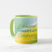 Wilde bloem Harten 20e bruiloft Jubileum Partij Mok (Voorkant links)