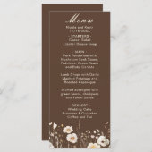 Wilde bloem Herfst Bloemige Trouw Menu (Voorkant / Achterkant)