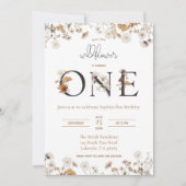 Wilde bloem herfst eerste verjaardag kaart (Voorkant)