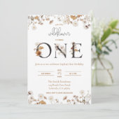 Wilde bloem herfst eerste verjaardag kaart (Staand voorkant)