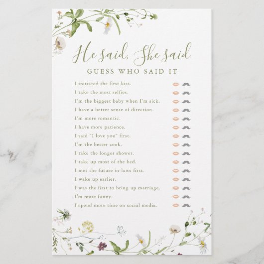 Wilde bloem Hij zei dat ze vrijgezellenfeest wild  (Voorkant)