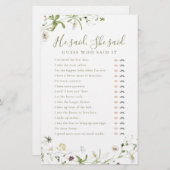 Wilde bloem Hij zei dat ze vrijgezellenfeest wild  (Voorkant / Achterkant)