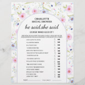 Wilde bloem Hij zei dat ze zei dat Vrijgezellenfee Flyer (Voorkant)