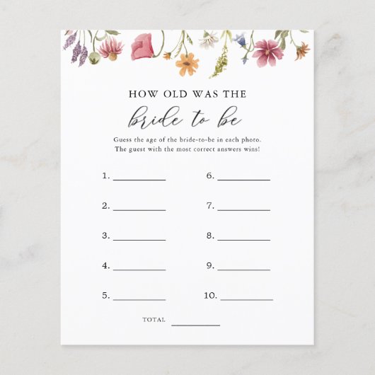 Wilde bloem hoe oud de bride was om te spelen (Voorkant)