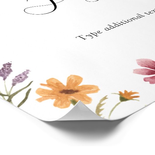 Wilde bloem in bloem Aangepaste tekstrek Poster (Hoek)