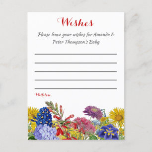 Wilde bloem in Bloom Floral Baby shower Vernissen Briefkaart