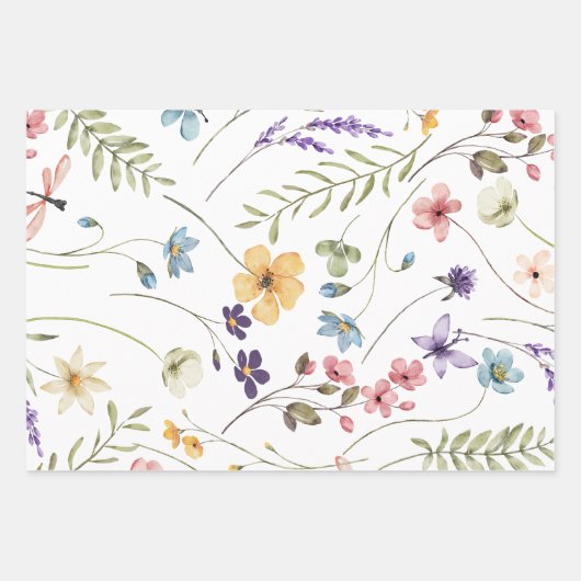 Wilde bloem inpakpapier vel (Voorkant)