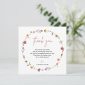 Wilde bloem is op weg bedankkaartjes bedankkaart (Staand voorkant)