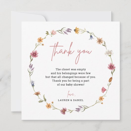 Wilde bloem is op weg bedankkaartjes bedankkaart (Voorkant)