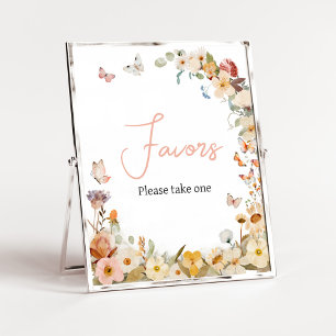 Wilde Bloem Kleine Vlinder Baby Shower Favoren Poster