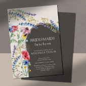 Wilde bloem Korm Floral Arch Bridesmaids Luncheon Kaart