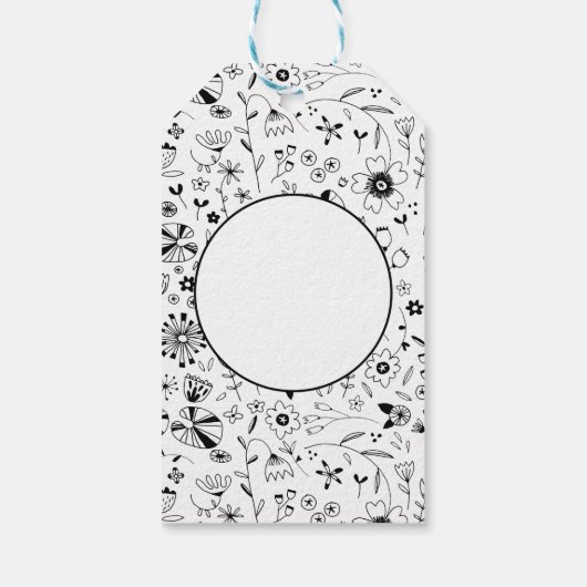 Wilde bloem Kunst Cadeaulabel (Achterkant)