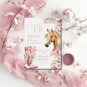 Wilde Bloem Landelijke Paard Bloem Cowgirl Verjaar Kaart