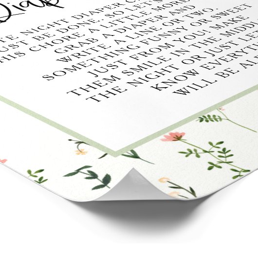 Wilde bloem Late Night Diapers Poster (Hoek)