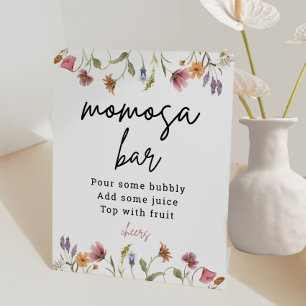 Wilde bloem lente baby shower Momosa bar bord Reclamebord Met Voetstuk