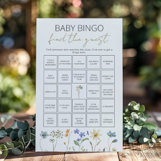 Wilde bloem lente bloem baby bingo Vind de gast