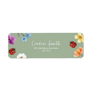 Wilde bloem Liefdeskever Baby Shower Adreslabel Etiket