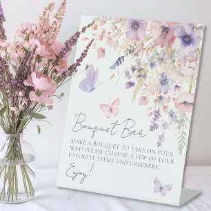 Wilde Bloem Maak Een Boeket Bloemen Bar Reclamebord Met Voetstuk
