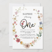 Wilde bloem maakt een eerste meisje van de geboort kaart (Voorkant)