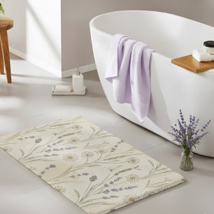 Wilde Bloem Madelief Lavendel Cottagecore Patroon Badmat