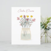 Wilde bloem Mason Jar Chicken Recipe Divider (Staand voorkant)