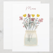 Wilde bloem Mason Jar Mains Recipe Divider (Voorkant / Achterkant)