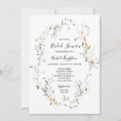 Wilde bloem met bridal Shower Invitation Kaart (Voorkant)