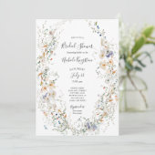 Wilde bloem met bridal Shower Invitation Kaart (Staand voorkant)