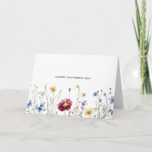 Wilde Bloem Minimalistische Moederdag Kaart