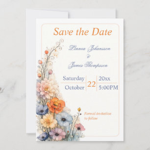Wilde Bloem Minimalistische Tuin Romantische Trouw Save The Date